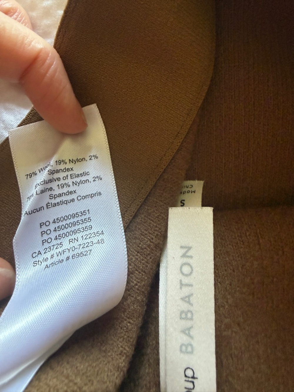 Aritzia Tan Midi Wool Pencil Skirt - Picture 3 of 3